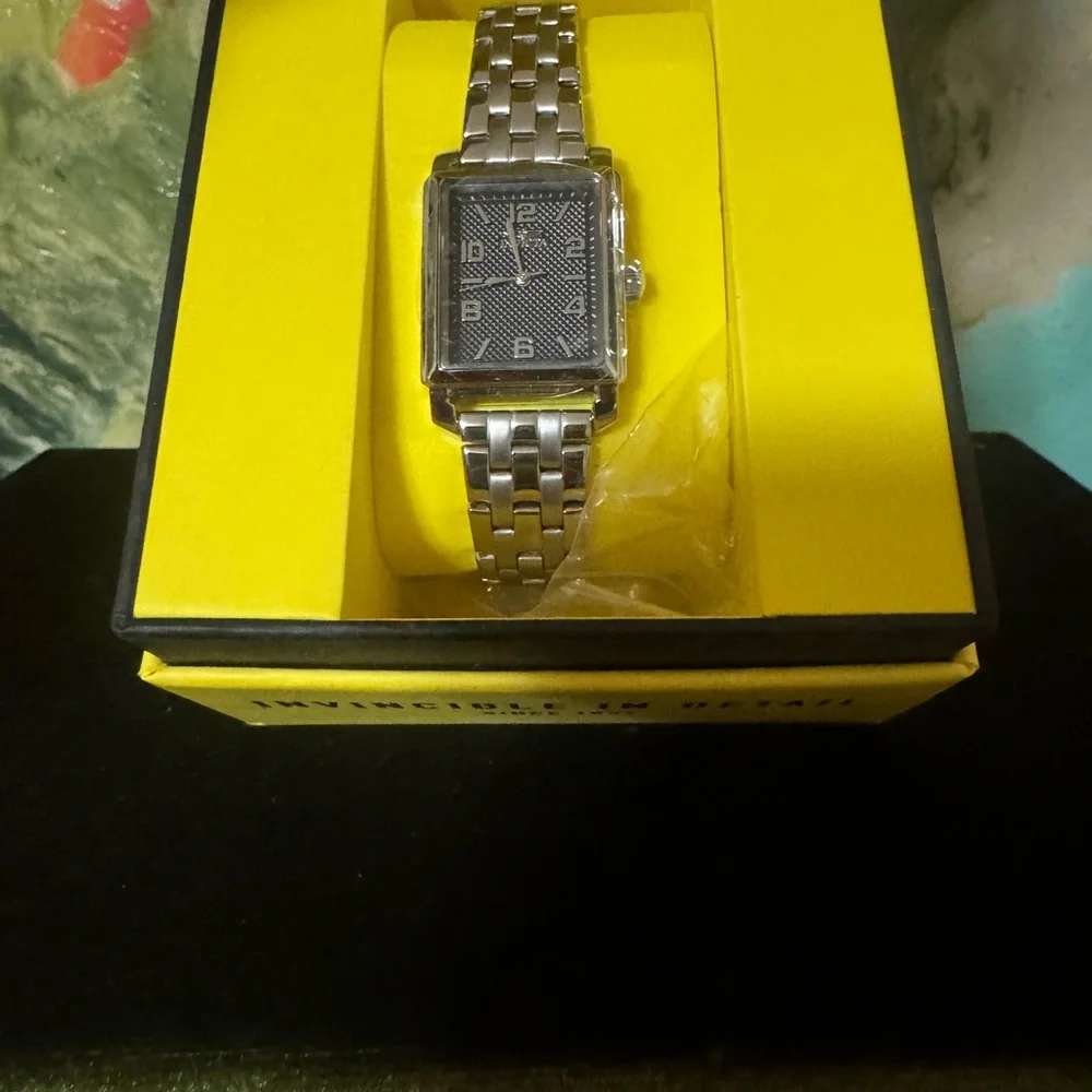 Invicta Silver Watch with Black Dial